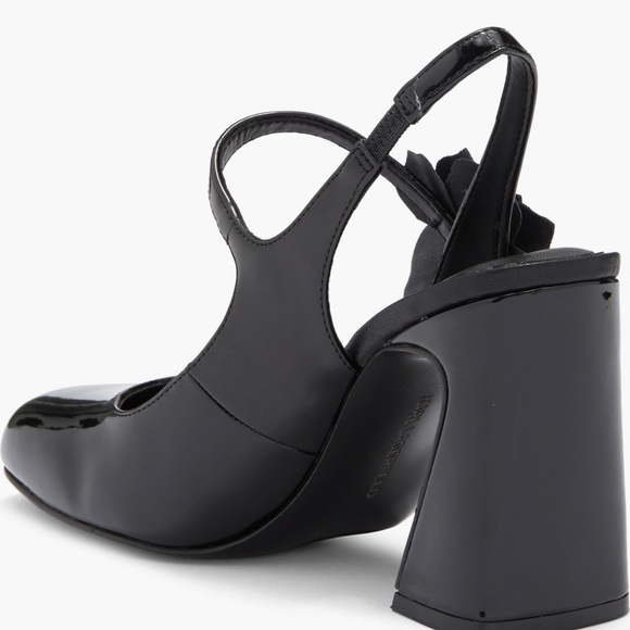 Karl Lagerfeld Elegant Black Slingback Heels. Ladies Size 7 - Picture 2 of 15